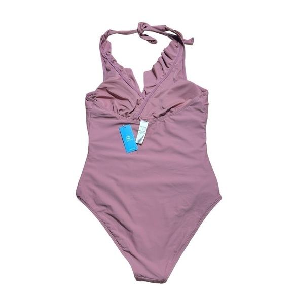Cupshe Bianca Dusty Pink Ruffled Halter One Piece Swimsuit Women’s US L - Picture 7 of 7